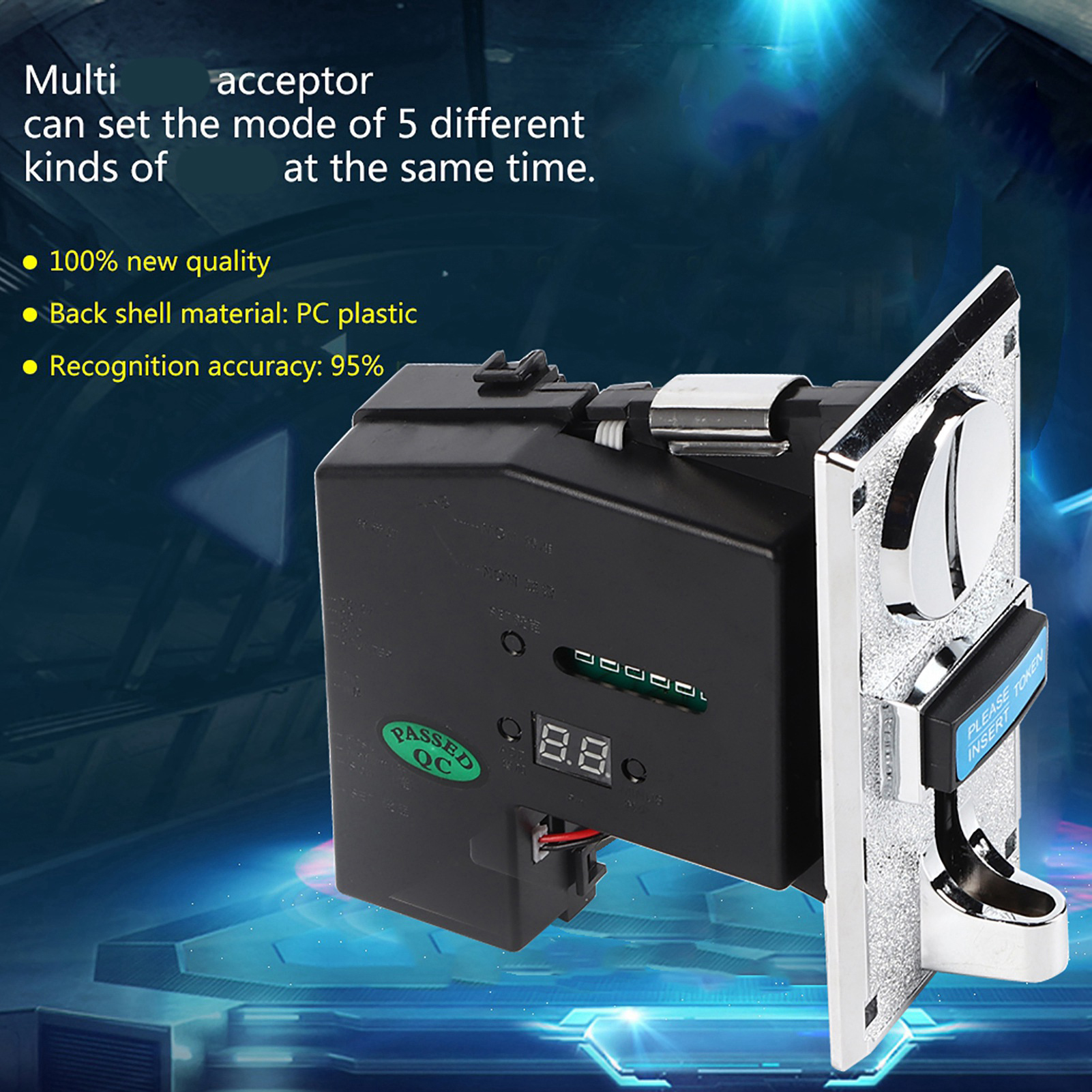 Arcade Card Vending Machine - Multi Coin Acceptor Selector Slot for