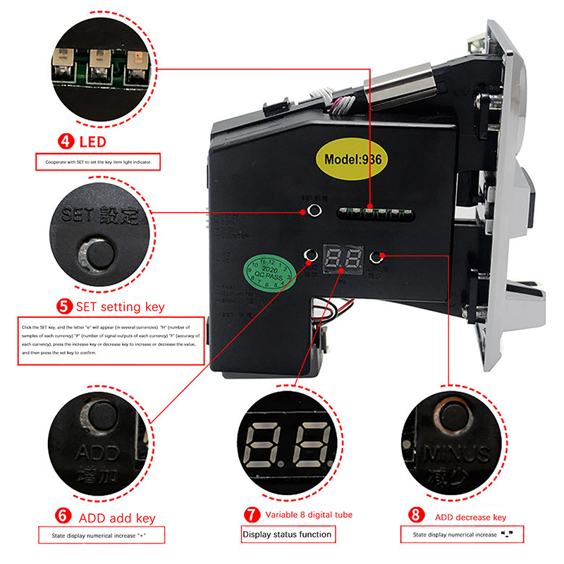 1Pc 616 Multi Coin Slot Accept - Coin Acceptor Selector 评论和价格