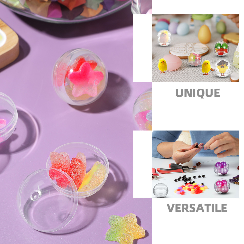 50pcs Empty Clear Balls Capsul - Prize Capsule Toy Machine 评论和价格